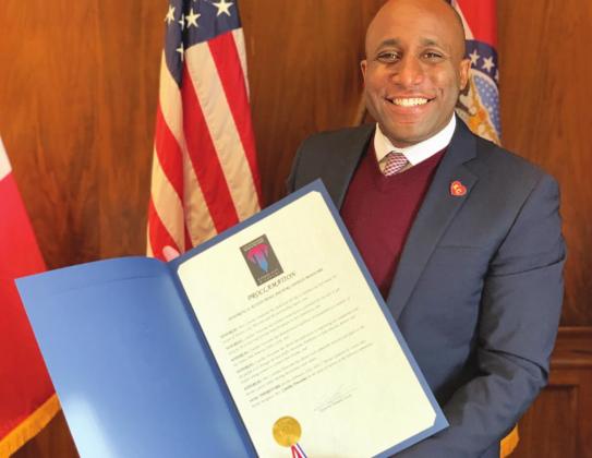 In 2021, KCMO Mayor Quinton Lucas presented a proclamation honoring Cynthia Newsome on 41 years in the radio and television news profession. Photo courtesy KSHB 41