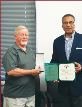 Congressman Cleaver Presents Medal and Certificate to Retired Army Veteran Steven Fuhr