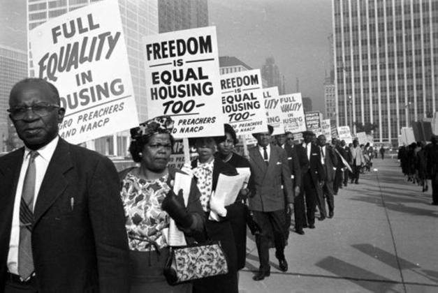 Historic image of housing descrimination protest
