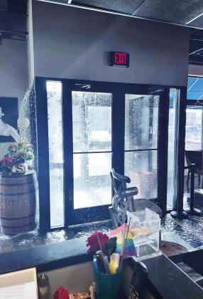 The photo above shows some of the water damage to the popular Soiree’ restaurant that was caused by bursted pipes resulting from the recent winter storm that hit Kansas City.