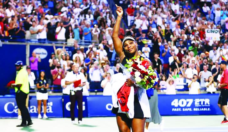 One of the greatest athletes of all time (G.O.A.T.) Serena Williams announced this week that she will “evolve” from her tennis career after she plays in the upcoming U.S. Open. Today, a tearfuf Williams is shown in the photo leaving the court after losing to Belinda Bencic in her last match in Canada. photo/Vaughn Ridley/Getty Images