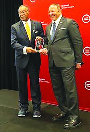Rep. Cleaver (left), Ranking Member of the Financial Services Subcommittee on Housing and Insurance, accepted the award after decades of work to expand access to safe, decent, and affordable housing.