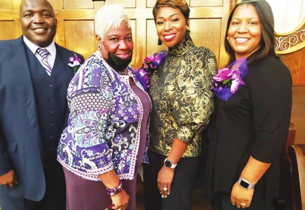 From left: The Honorale Judge Timothy Dupree29th District, Kansas; Ms. Ladora Lattimore;Christel Bell, mistress of ceremony; Mrs. Tamara Dupree