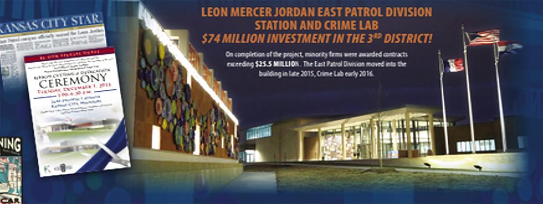 The East Patrol Division moved into the Leon Mercer Jordan East Patrol Division Station in late 2015, and the Crime Lab in early 2016.