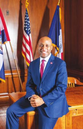 KCMO Mayor Quinton Lucas is shown in this photo that was taken in his office at City Hall.