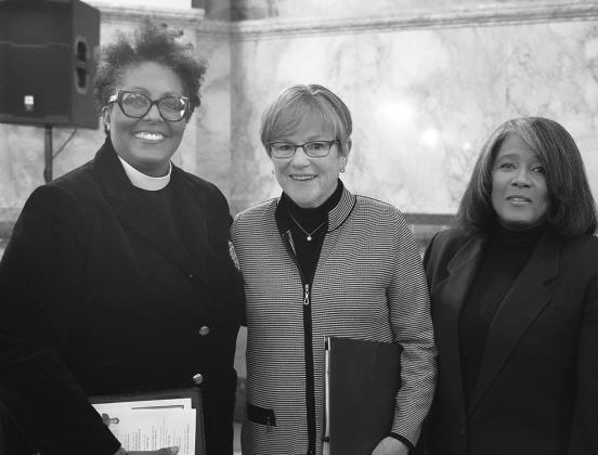 Governor Laura Kelly with Reverend Karla Cooper and Reverend Shirley Heermance. The three were speakers at this year’s Kwanzaa celebration at the Kansas Statehouse