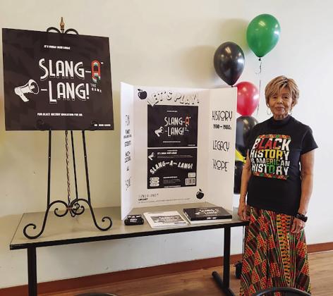 HISTORY IS AMERICAN HISTORY--Irene Carter, creator of the “Slang-A-Lang!” educational and culturally enriching game during the game’s “re-launch event” held Sunday at the Southeast Community Center in Kansas City, Mo. RELATED STORY ON PAGE 5