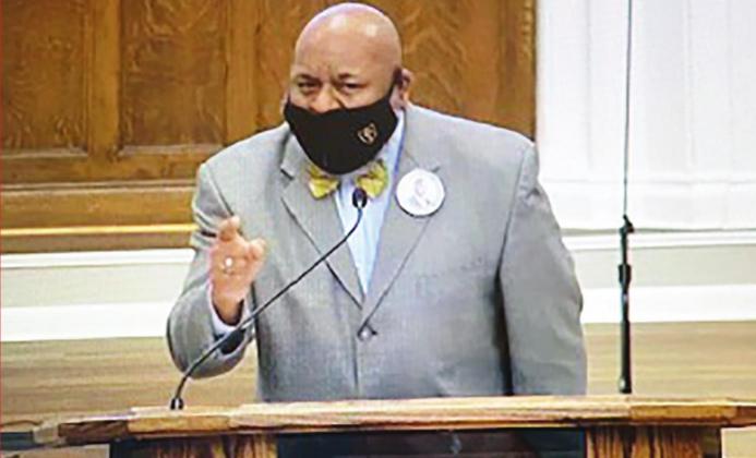 The Rev. Dr. Vernon P. Howard, Jr., SCLC-GKC president makes remarks during the celebration. PHOTO HIGHLIGHTS ON PAGE 4