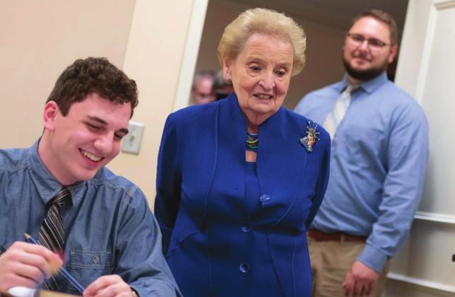 Secretary Albright in The White House Decision Center at the Truman Library, 2019