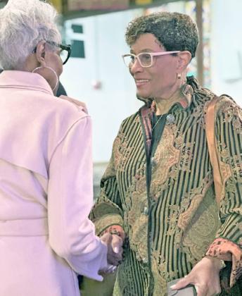 Dr. Frances “Toni” Draper, AFRO News Publisher and CEO, shares a moment on Black Press Sunday with Dorothy Gilliam, the first Black reporter at The Washington Post. ( Credit: AFRO Photo / Alexis Taylor)