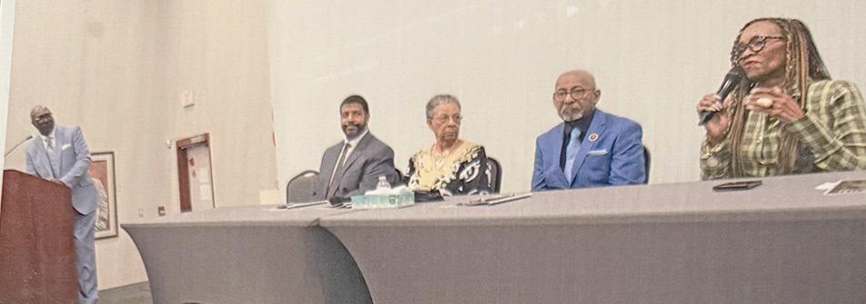 From left: Bob Kendrick, Dr. Derald Davis, Ester Holzendorf, Carl Boyd and Gwendolyn Grant