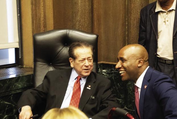 KCMO Mayor Quinton Lucas (right) shared this photo of him and former Mayor Richard Berkley on Wednesday along with a statement he released after learning of Berkley’s passing.