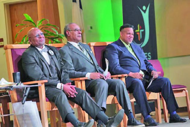 Dr. Vernon P. Howard, Jr., U.S. Congressman Cleaver II, and Mr. Dwayne Williams
