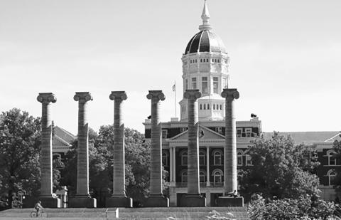 The iconic columns of the University of Missouri-Columbia campus/ University of Missouri photo