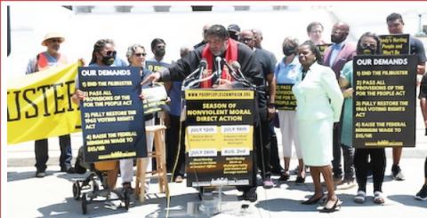 Rev. William Barber II Debuts ‘Moral Mondays’ Initiative on Supreme Court Steps