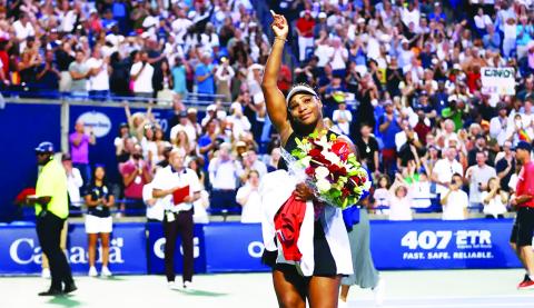 One of the greatest athletes of all time (G.O.A.T.) Serena Williams announced this week that she will “evolve” from her tennis career after she plays in the upcoming U.S. Open. Today, a tearfuf Williams is shown in the photo leaving the court after losing to Belinda Bencic in her last match in Canada. photo/Vaughn Ridley/Getty Images