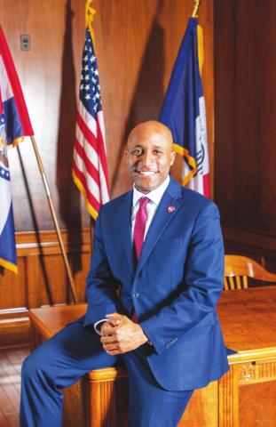 KCMO Mayor Quinton Lucas is shown in this photo that was taken in his office at City Hall.