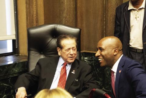 KCMO Mayor Quinton Lucas (right) shared this photo of him and former Mayor Richard Berkley on Wednesday along with a statement he released after learning of Berkley’s passing.