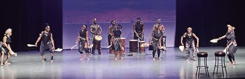 Drummers and dancers from the Esoke Cultural Arts Center.
