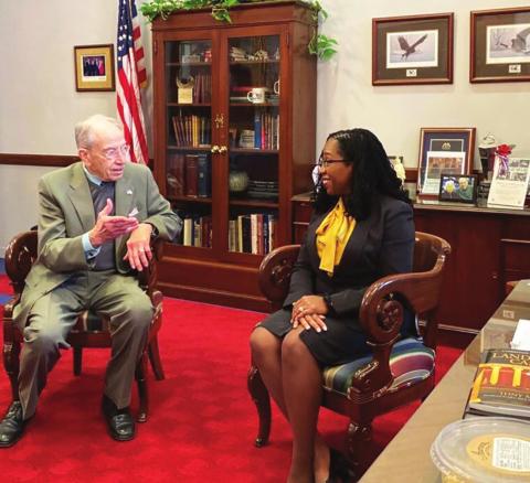 Sen. Chuck Grassley of Iowa, the ranking Republican on the Senate Judiciary committee, meets Wednesday with Judge Ketanji Brown Jackson, nominee for the U.S. Supreme Court (Jennifer Shutt/ States Newsroom).