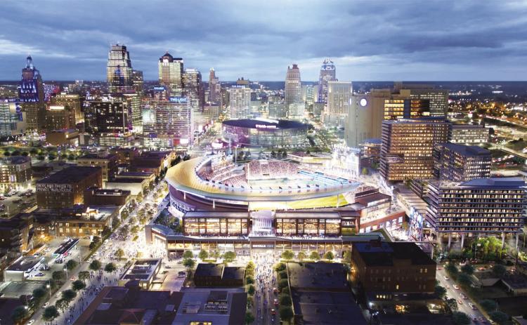 rendering of the Royals proposed new stadium. courtesy photo/the KC Royals.