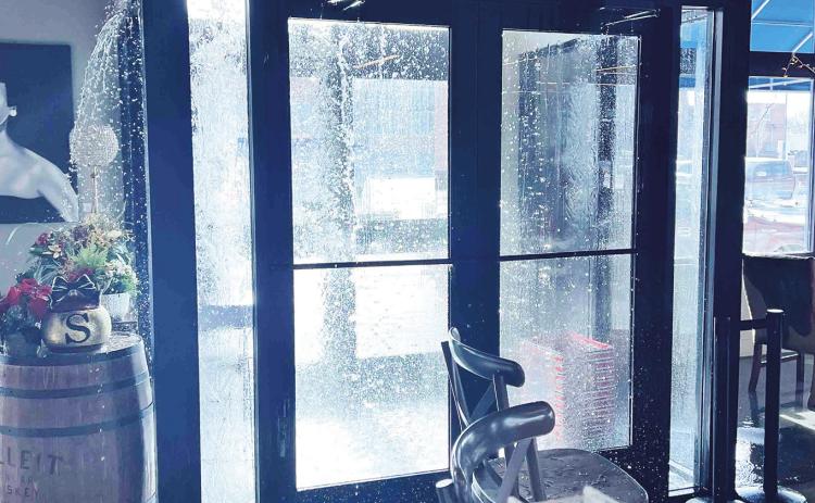 The photo above shows some of the water damage to the popular Soiree’ restaurant that was caused by bursted pipes resulting from the recent winter storm that hit Kansas City.