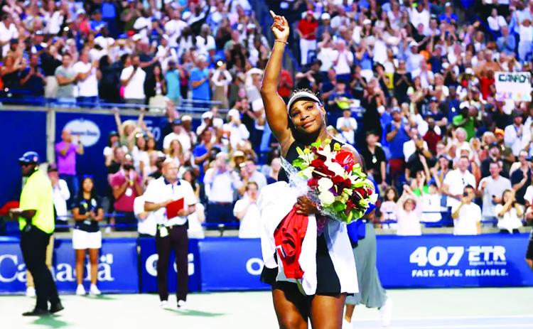 One of the greatest athletes of all time (G.O.A.T.) Serena Williams announced this week that she will “evolve” from her tennis career after she plays in the upcoming U.S. Open. Today, a tearfuf Williams is shown in the photo leaving the court after losing to Belinda Bencic in her last match in Canada. photo/Vaughn Ridley/Getty Images