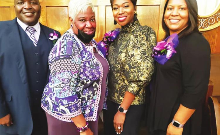From left: The Honorale Judge Timothy Dupree29th District, Kansas; Ms. Ladora Lattimore;Christel Bell, mistress of ceremony; Mrs. Tamara Dupree
