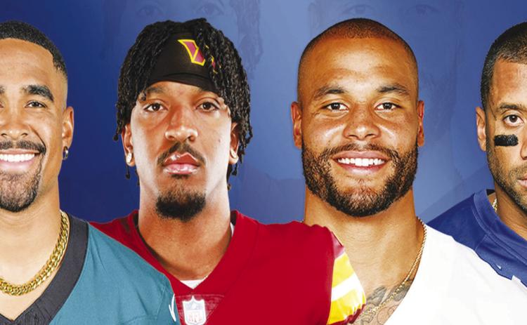 From left: Jalen Hurts, Jalen Daniels, Dak Prescott, Russell Wilson.