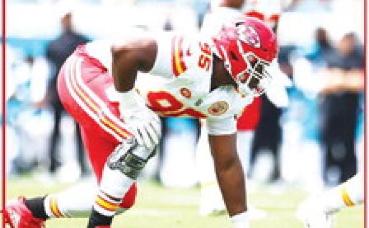 #95 Chris Jones (above) and the K.C. Chiefs’ defensive line are credited with the team's victory last Sunday against the Jaguars. QB Patrick Mahomes said he and the team’s offensive line made several mistakes that they will clean up for Sunday’s game against the Bears at Arrowhead. Gametime is at 3:25 p.m. GO CHIEFS!