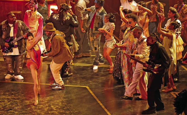 Artists including (L-R) Christone “Kingfish” Ingram, Misty Copeland, Miles Caton, Brittany Howard, Raphael Saadiq and Raphael Thomas perform onstage during the 98th Oscars at Dolby Theatre on March 15, 2026 in Hollywood, California. (Photo by Kevin Winter courtesy BET)