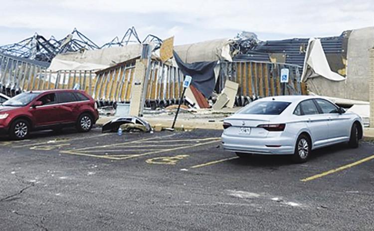 Several storefronts were ripped from retail businesses, and buildings sustained major structural damage in the Urban League Plaza just east of the Urban League of Metropolitan St. Louis headquarters at 1408 N. Kingshighway. Courtesy photo/St. Louis American/Alvin A. Reid
