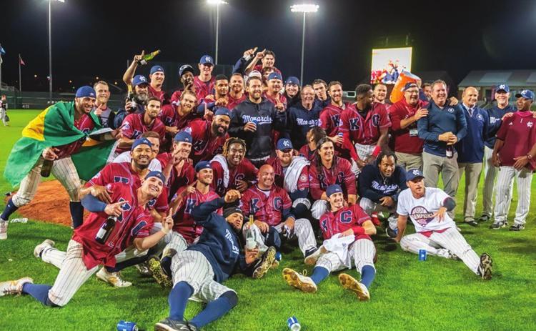 September 20, 2021 the Monarchs celebrate. Photo/John Ellis Kansas City Monarchs