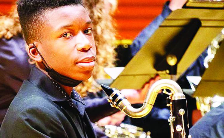 (Above), Ralph Yarl, 16, is an honor student at Staley High School in Kansas City where he also excels in music and is loved by his classmates and teachers. He is currently at home recovering from gunshot wounds he suffered last Thursday, April 13 when he rang the doorbell at the wrong house and was shot twice by homeowner Andrew Lester, 84, a white man who on Monday was charged with two felony counts in the incident. photo/Lee Merritt/Reuters