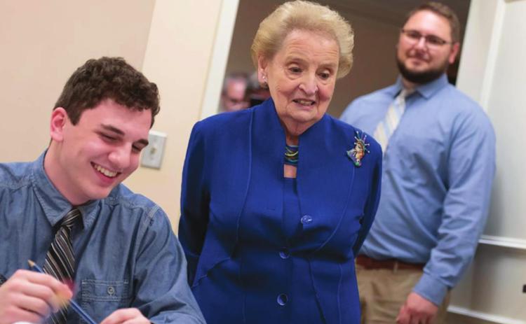 Secretary Albright in The White House Decision Center at the Truman Library, 2019