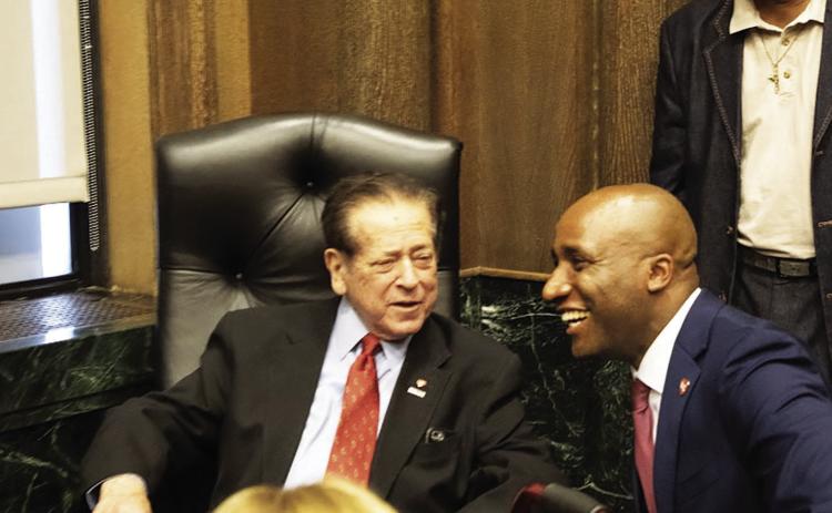 KCMO Mayor Quinton Lucas (right) shared this photo of him and former Mayor Richard Berkley on Wednesday along with a statement he released after learning of Berkley’s passing.