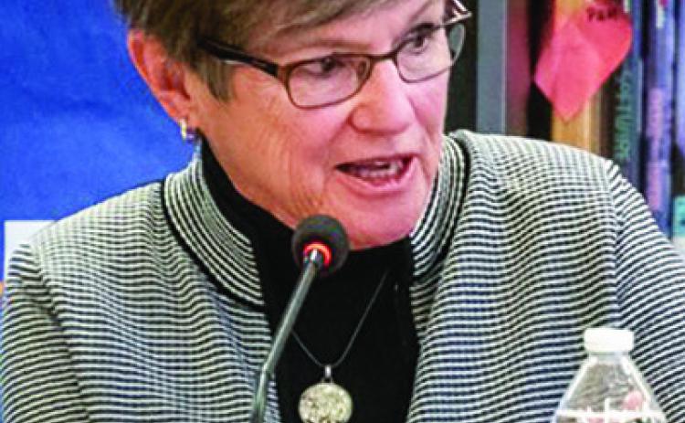 Gov. Laura Kelly overruled several bills during a second round of vetoes before the Legislature returns in April. (Sherman Smith/ Kansas Reflector)