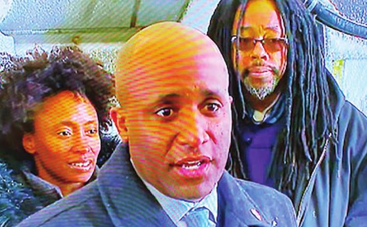 In this screenshot Kansas City, Missouri Mayor Quinton Lucas spoke to reporters today flanked by crews and officials from the city’s Public Works department.
