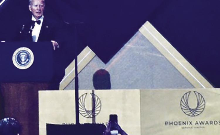 President Joe Biden is honored with a Lifetime Achievement Award as part of the Congressional Black Caucus Foundation’s Annual Legislative Conference Phoenix Awards on Sept. 14, 2024. (Robert R. Roberts/The Washington Informer)