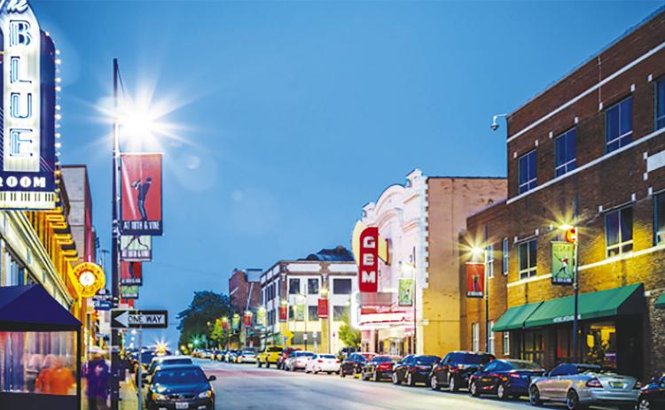 Businesses line the streets in the Historic 18th &amp; Vine District. courtesy photo