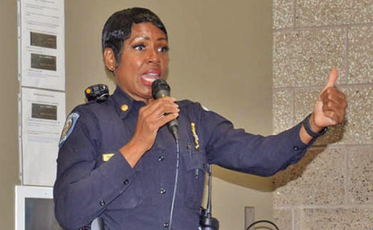 KCPD South Patrol Commander Speaks at SKCA Meeting--Area residents can greatly reduce the chances of their homes being burglarized and their vehicles being broken into by consistently following routine steps such as locking doors and windows, closing garage doors and turning on exterior lights as it gets dark and locking their vehicles when parked outside, removing visible valuables (especially firearms) and removing garage door openers that could allow thieves to enter their homes, KCPD South Patrol